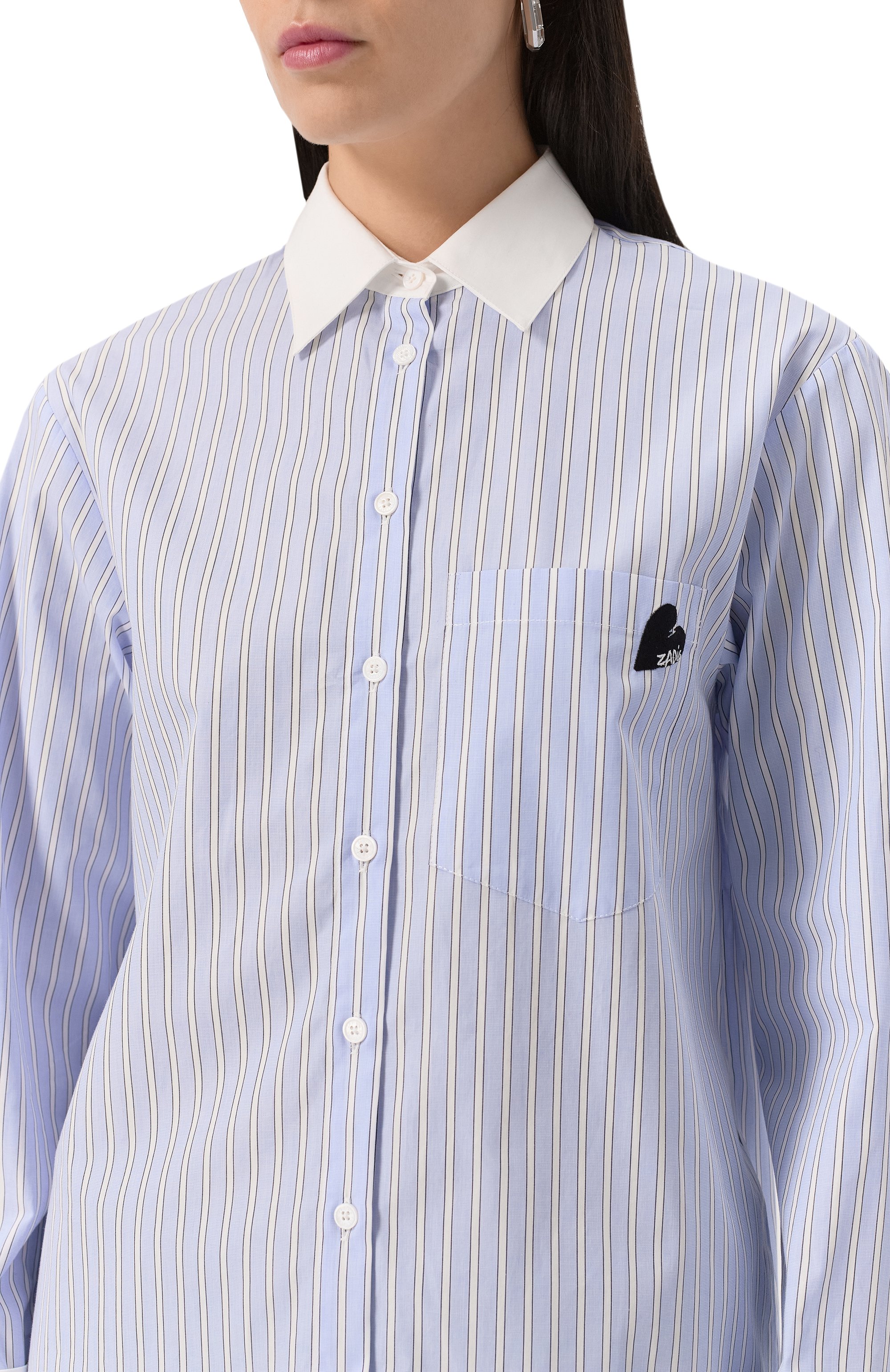 Хлопковая рубашка ZADIG AND VOLTAIRE, арт. WWSH02165, фото 5