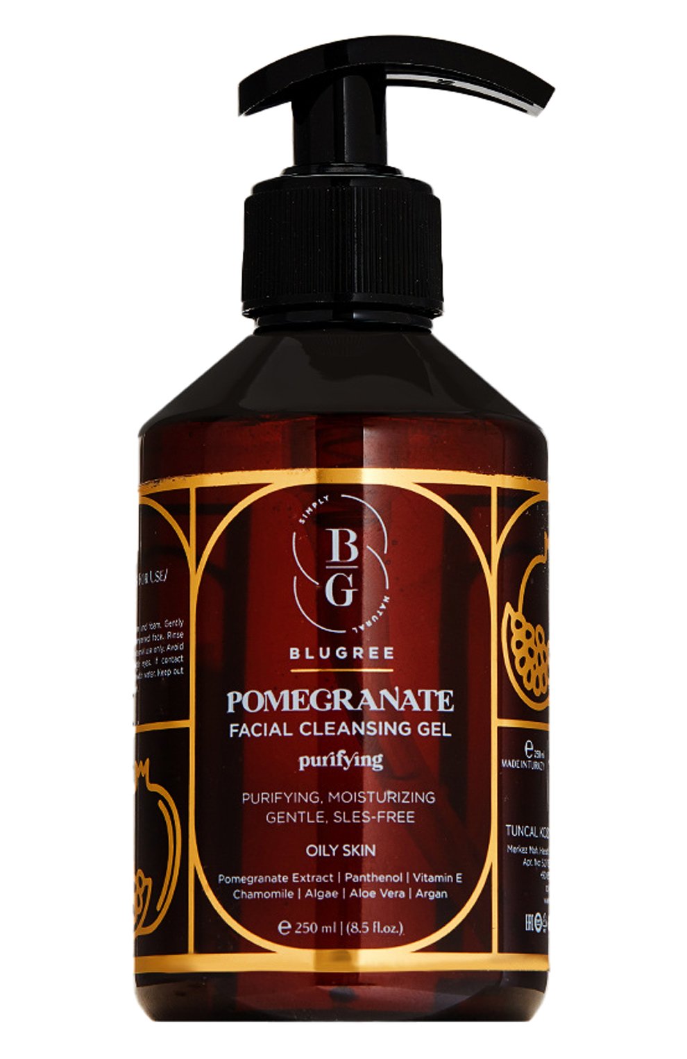Очищающий гель для лица гранат (250ml) BLUGREE, арт. 8682983900427, фото 1