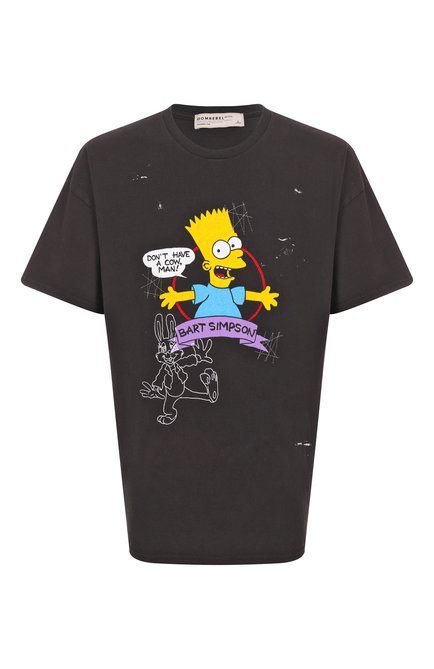 Мужская хлопковая футболка DOMREBEL черного цвета, арт. VTG BART SS25/T-SHIRT | Фото 1 (Материал сплава: Проставлено; Драгоценные камни: Проставлено; Рукава: Короткие; Длина (для топов): Стандартные; Материал внешний: Хлопок)