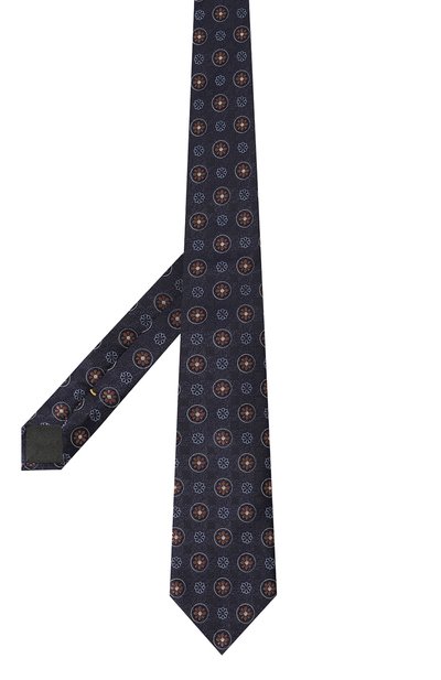 Шелковый галстук CANALI темно-синего цвета по цене 17600 руб., арт. 18/HJ03733, фото 3 Шелковый галстук CANALI, арт. 18/HJ03733, фото 3