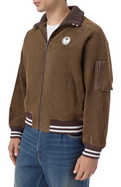 Бомбер PALM ANGELS коричневого цвета по цене 129500 руб., арт. PMJA048S26LEA001, фото 3 Бомбер PALM ANGELS, арт. PMJA048S26LEA001, фото 3