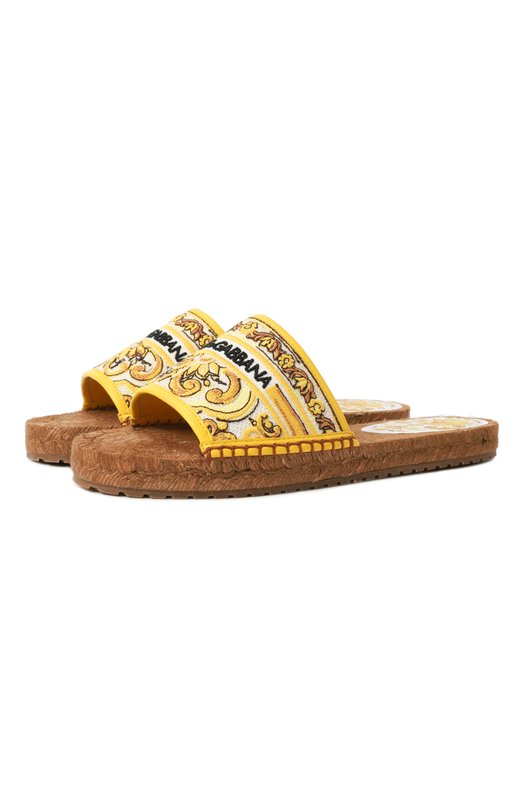 Текстильные шлепанцы Dolce & Gabbana CE0148/AV804 Жёлтый CE0148/AV804