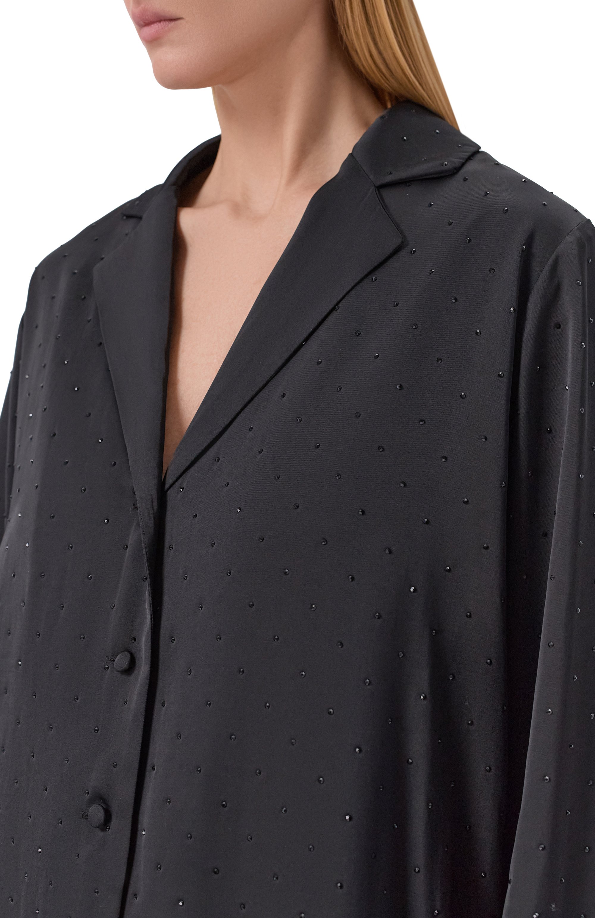 Костюм с отделкой стразами FLASHIN черного цвета по цене 73500 руб., арт. FF25PJRB, фото 6 Костюм с отделкой стразами FLASHIN, арт. FF25PJRB, фото 6