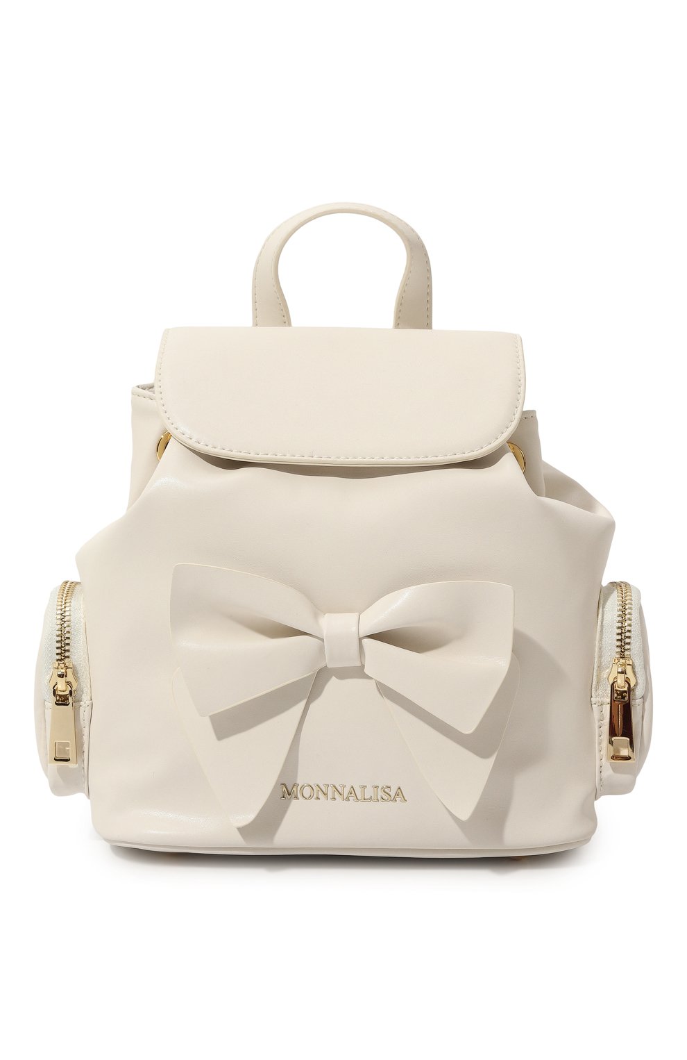 Кожаный рюкзак MONNALISA белого цвета по цене 26010 руб., арт. 17B002, фото 1 Кожаный рюкзак MONNALISA, арт. 17B002, фото 1