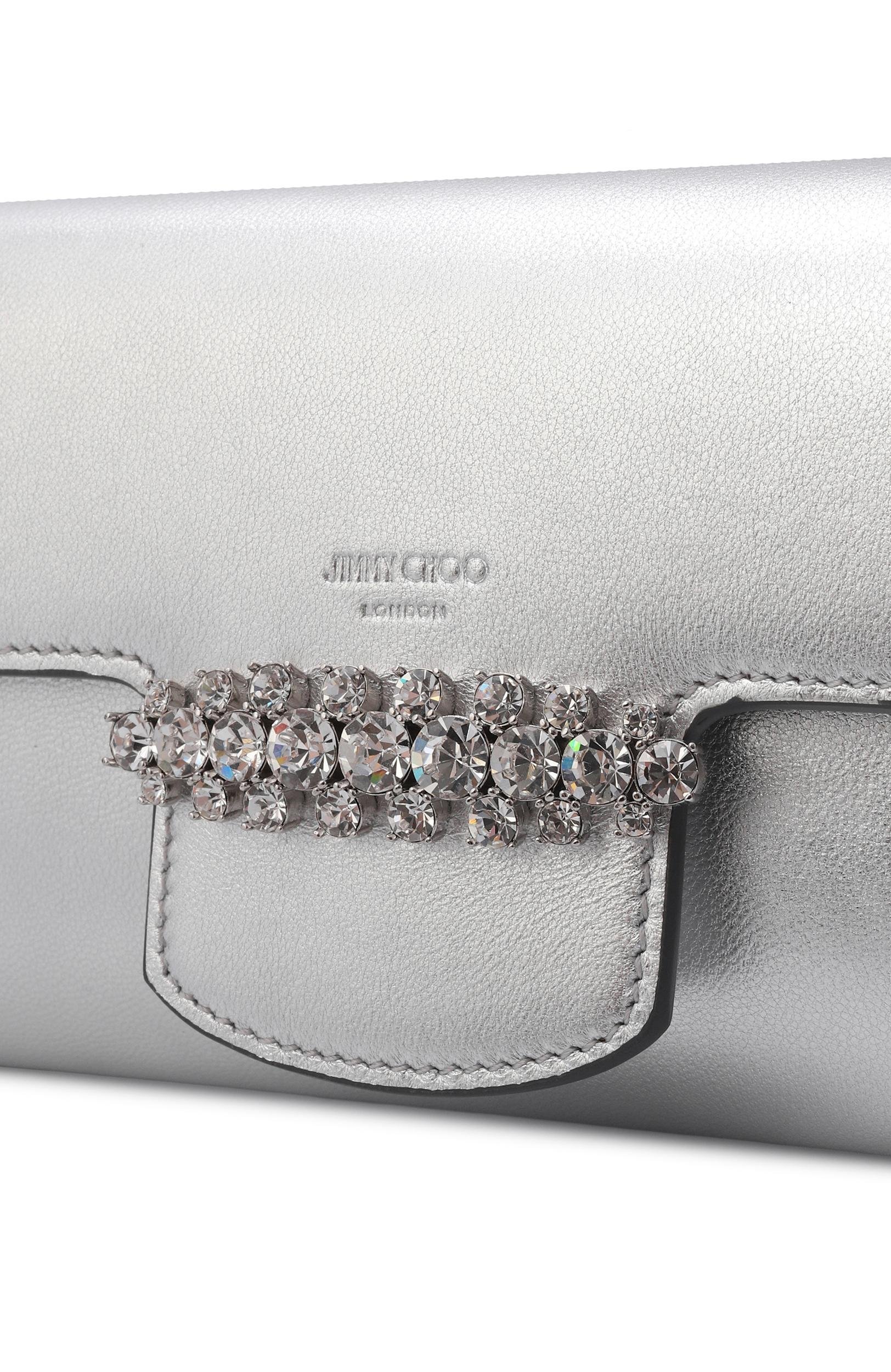 Клатч bing JIMMY CHOO серебряного цвета по цене 127500 руб., арт. BING WALLET/CHAIN/AZJ, фото 6 Клатч bing JIMMY CHOO, арт. BING WALLET/CHAIN/AZJ, фото 6