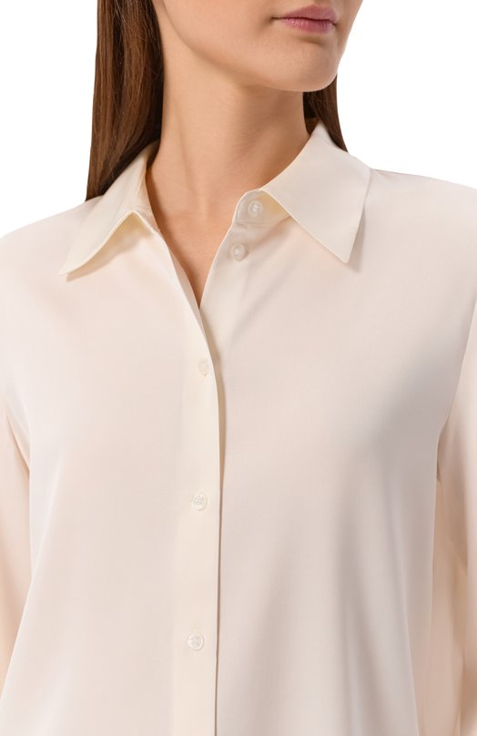 Шелковая рубашка BOSS 50557203 Кремовый  50557203 Фото 5