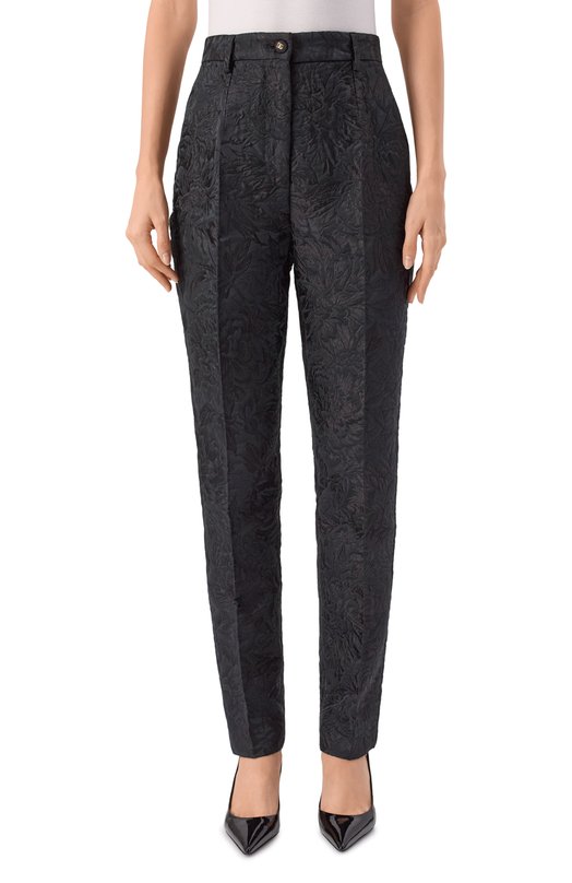 Брюки из хлопка и шелка Dolce & Gabbana FTAM2T/HJMQ0 Чёрный  FTAM2T/HJMQ0 Фото 3