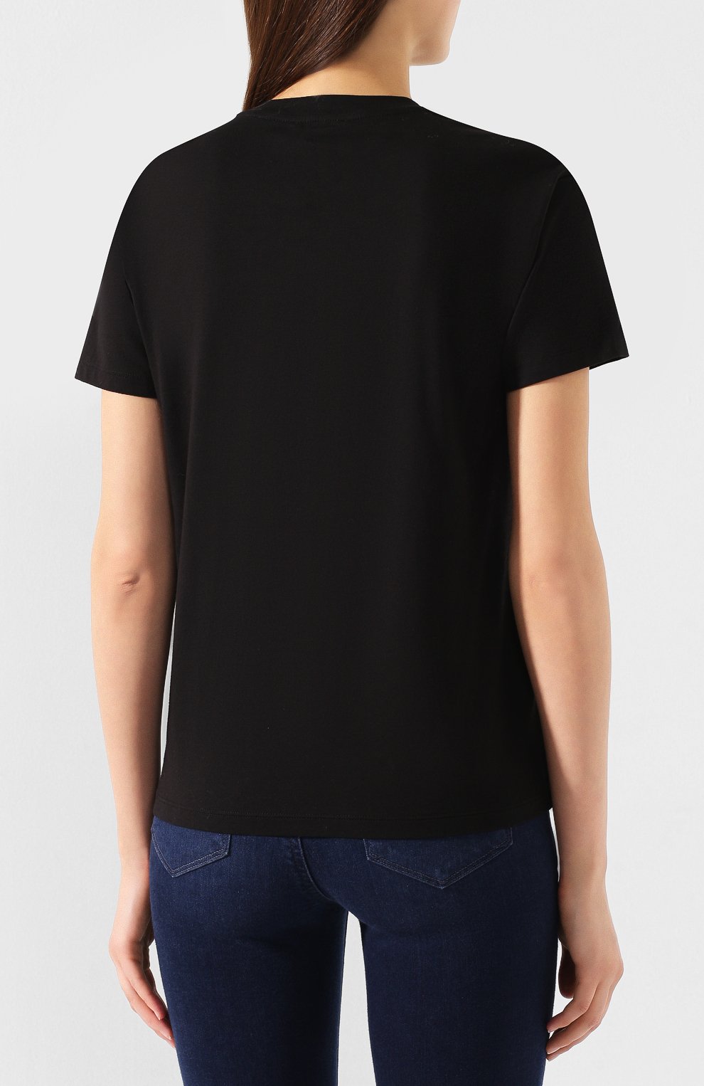 Хлопковая футболка EMPORIO ARMANI черного цвета по цене 12200 руб., арт. 6G2T6D/2JQAZ, фото 4 Хлопковая футболка EMPORIO ARMANI, арт. 6G2T6D/2JQAZ, фото 4