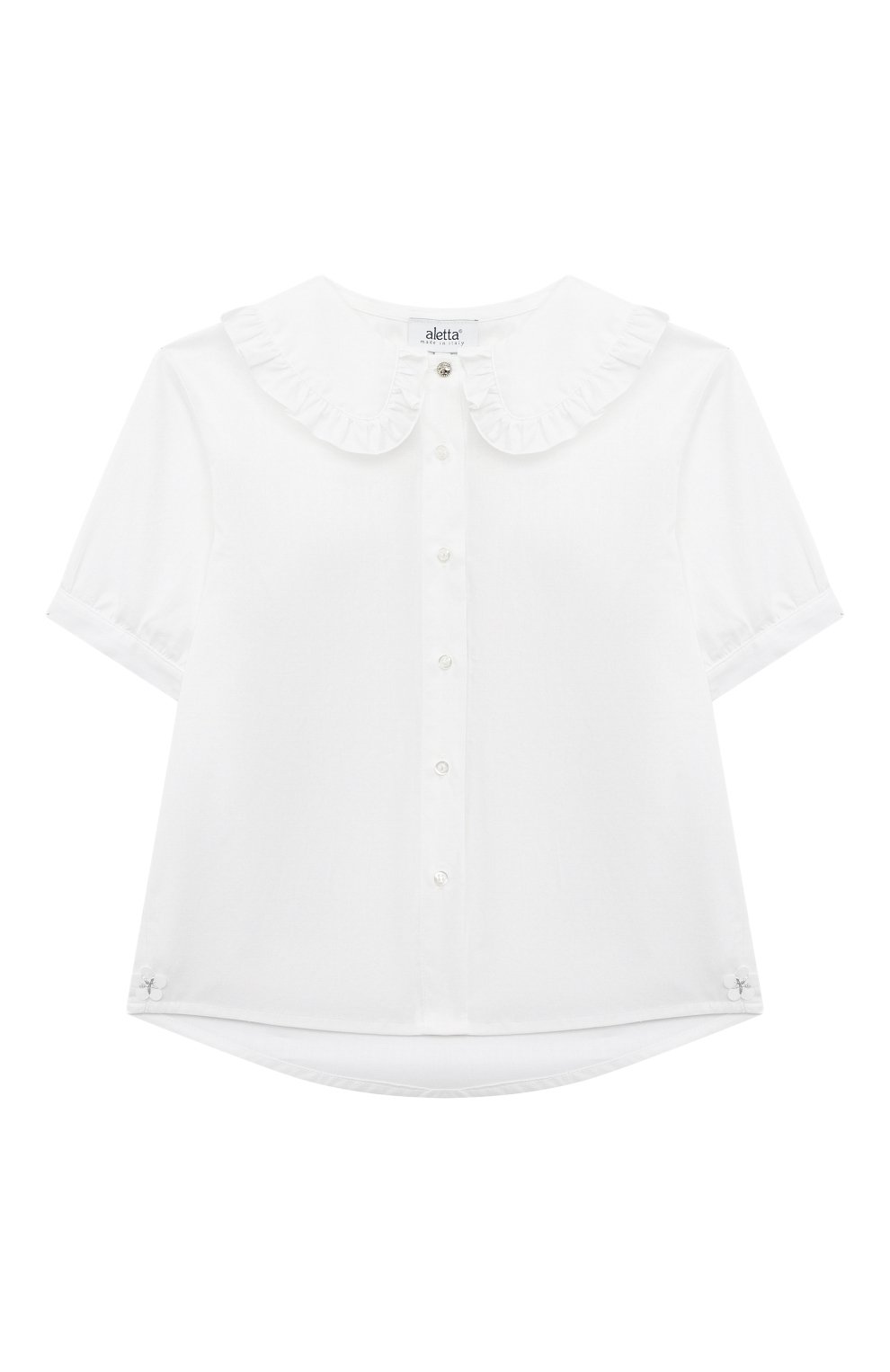 Хлопковая блузка ALETTA белого цвета по цене 9490 руб., арт. AC220620C-53/4A-8A, фото 1 Хлопковая блузка ALETTA, арт. AC220620C-53/4A-8A, фото 1