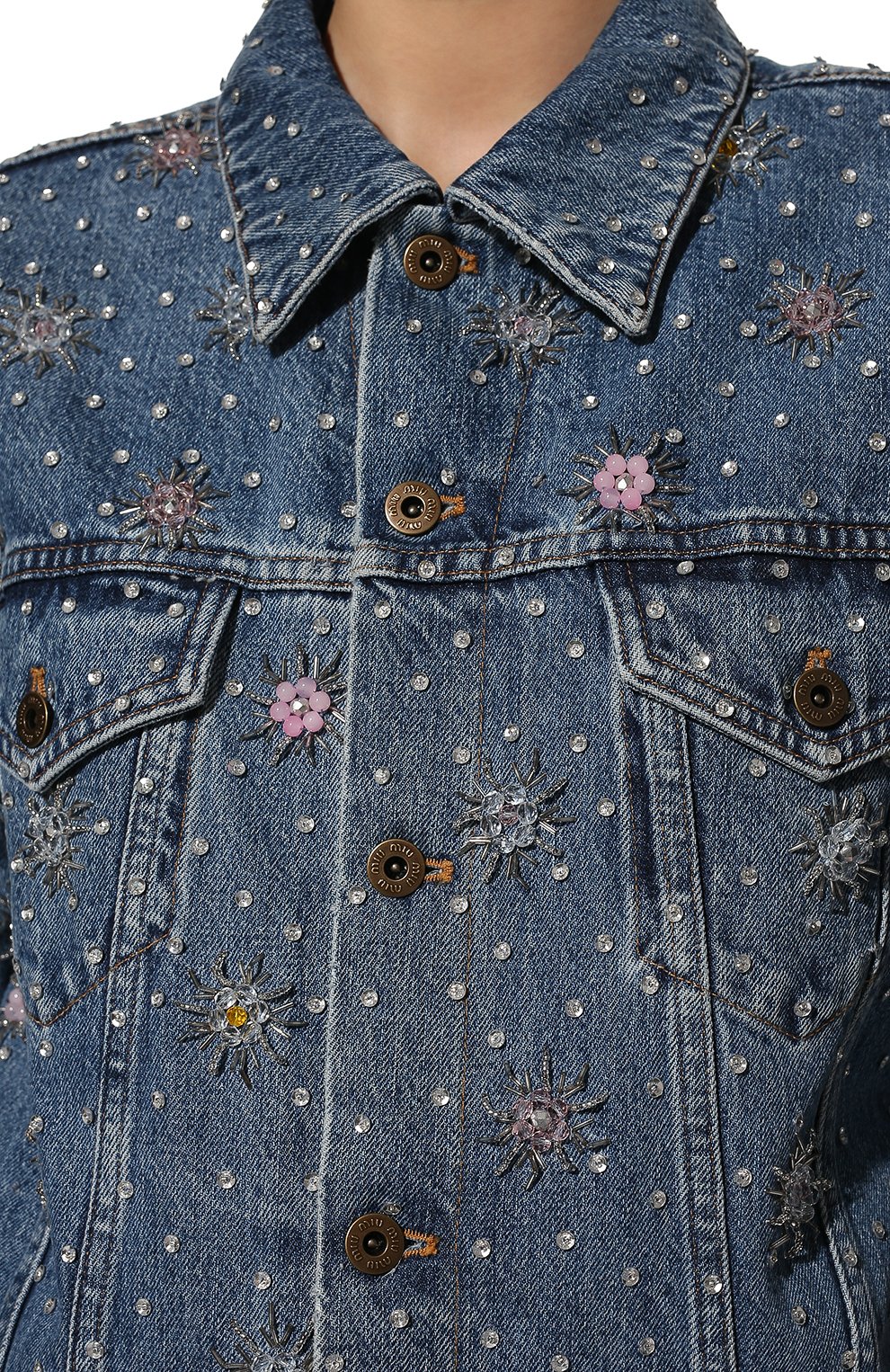 Джинсовая куртка MIU MIU, арт. GWB145-10RJ-F0008, фото 5