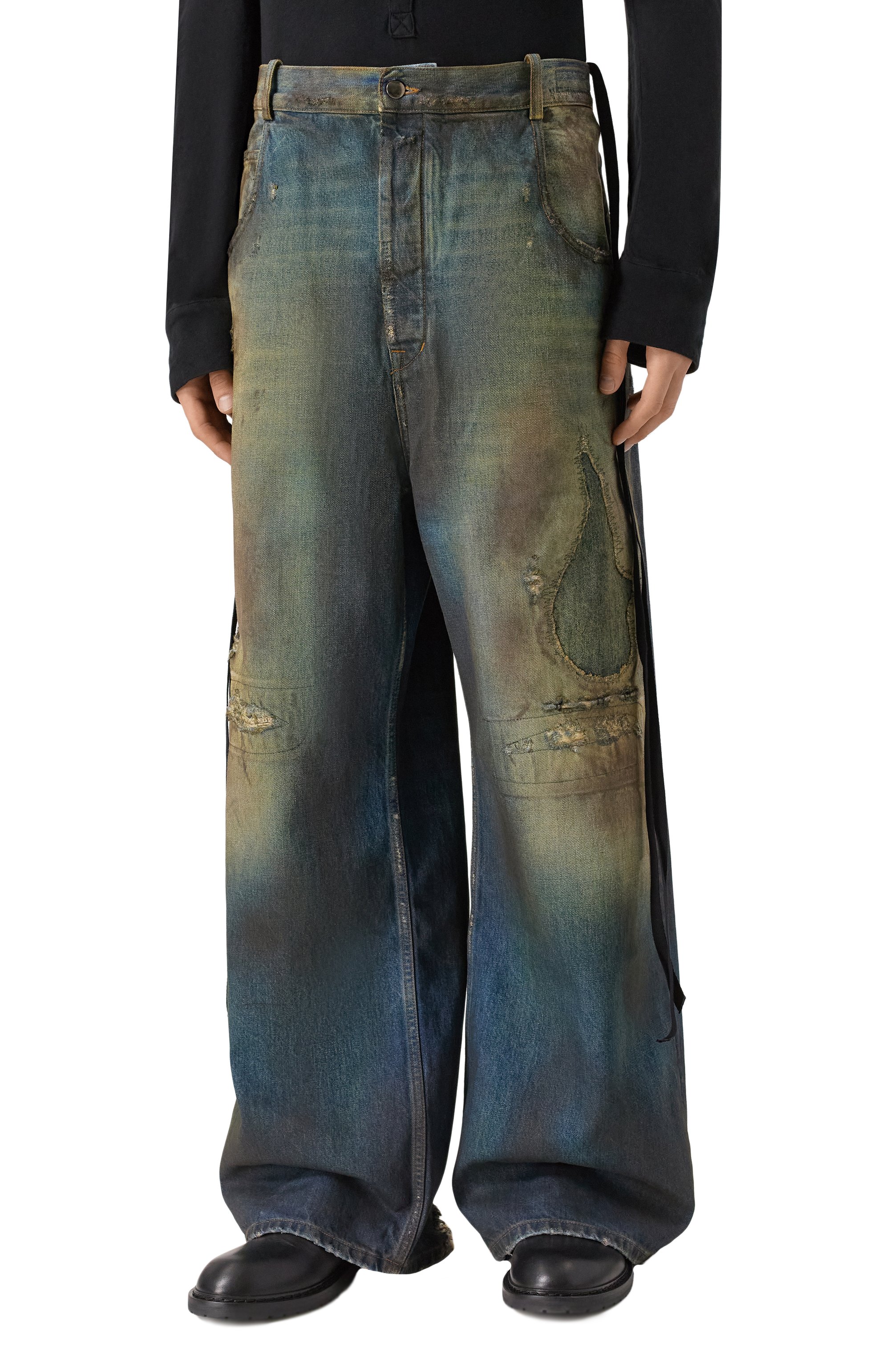 Джинсы ANN DEMEULEMEESTER синего цвета по цене 113000 руб., арт. B0012210/FA671, фото 3 Джинсы ANN DEMEULEMEESTER, арт. B0012210/FA671, фото 3