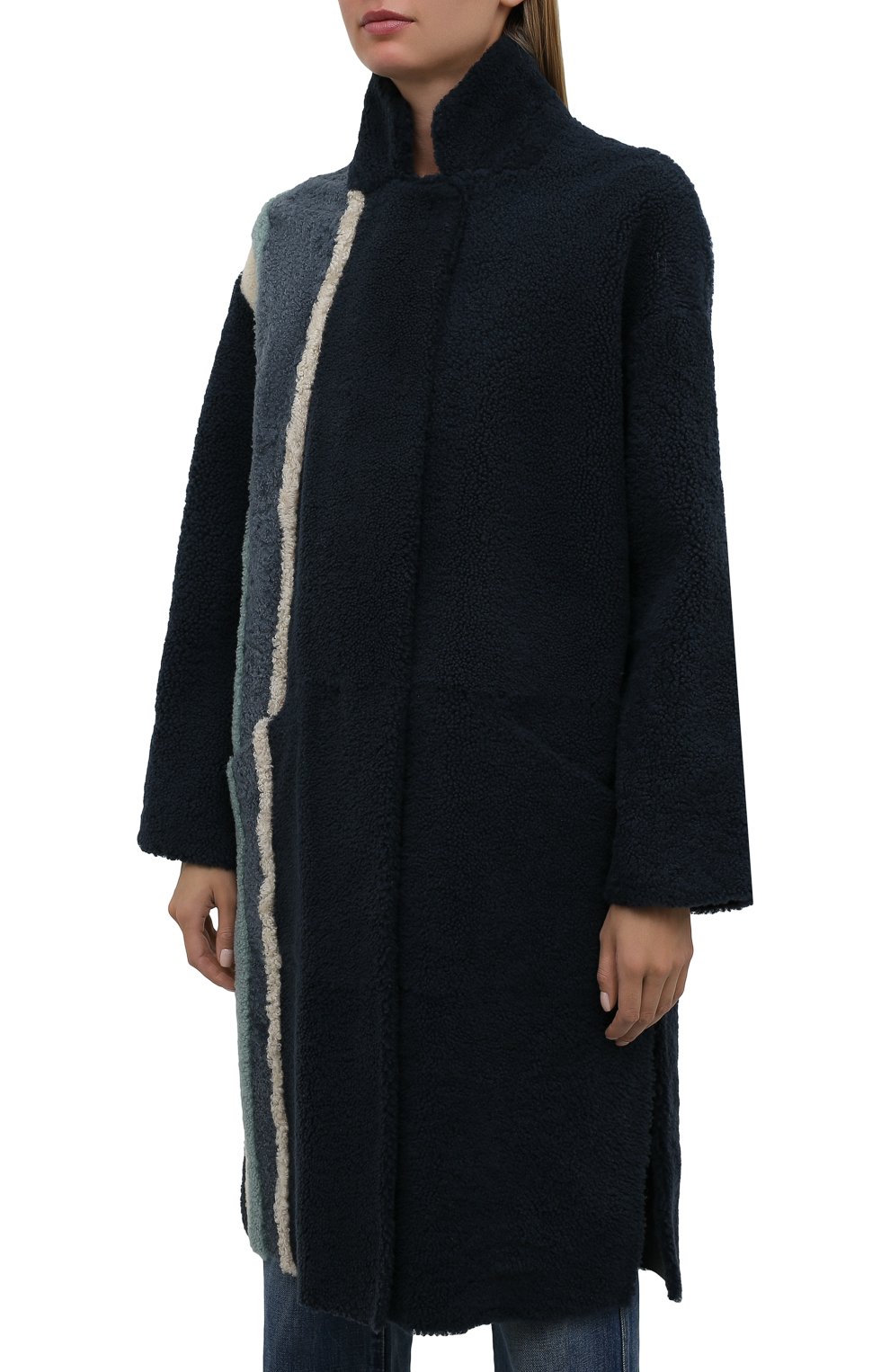 Шуба из овчины SPRUNG темно-синего цвета по цене 275500 руб., арт. AUSTRALIE/32P21-05, фото 3 Шуба из овчины SPRUNG, арт. AUSTRALIE/32P21-05, фото 3