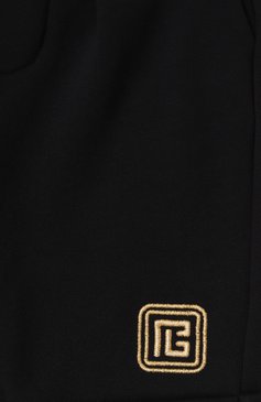 Детские хлопковые шорты BALMAIN черного цвета, арт. BW6619. | Фото 3 (Нос: Не проставлено; Материал сплава: Проставлено; Случай: Повседневный; Материал внешний: Хлопок; Ростовка одежда: 24 мес | 92 см, 36 мес | 98 см)