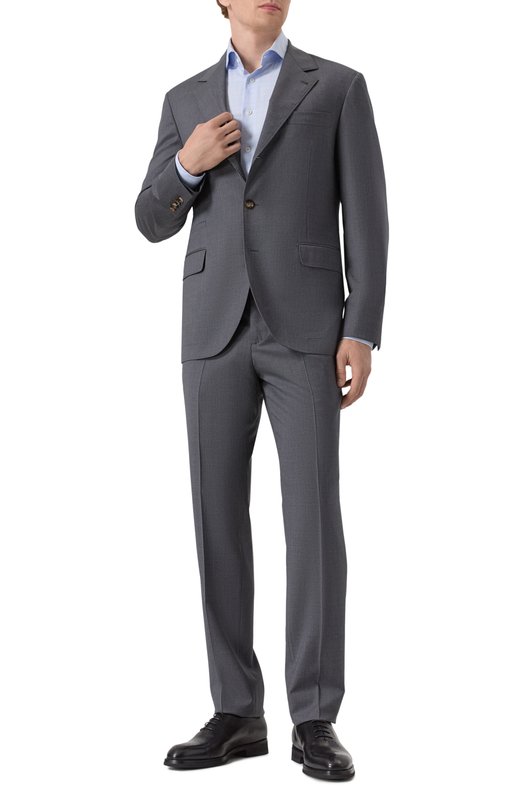Шерстяной костюм Brunello Cucinelli MF4507BTZ Серый MF4507BTZ