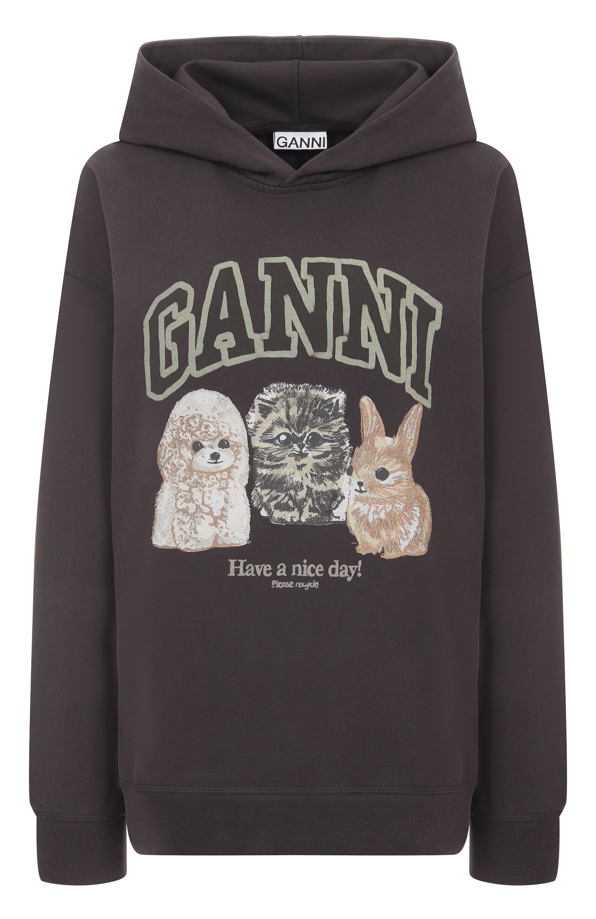 Хлопковое худи GANNI, арт. T4270, фото 1