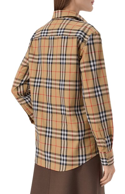Хлопковая рубашка BURBERRY бежевого цвета по цене 84700 руб., арт. 8119172, фото 4 Хлопковая рубашка BURBERRY, арт. 8119172, фото 4