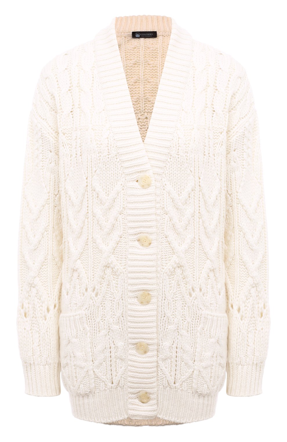 Кашемировый кардиган COLOMBO белого цвета по цене 562000 руб., арт. MA04321/1-1.8KC, фото 1 Кашемировый кардиган COLOMBO, арт. MA04321/1-1.8KC, фото 1