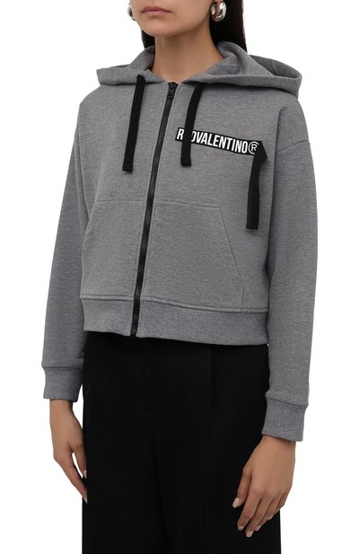 Хлопковая толстовка REDVALENTINO серого цвета по цене 43650 руб., арт. WR0MF08E/68H, фото 3 Хлопковая толстовка REDVALENTINO, арт. WR0MF08E/68H, фото 3