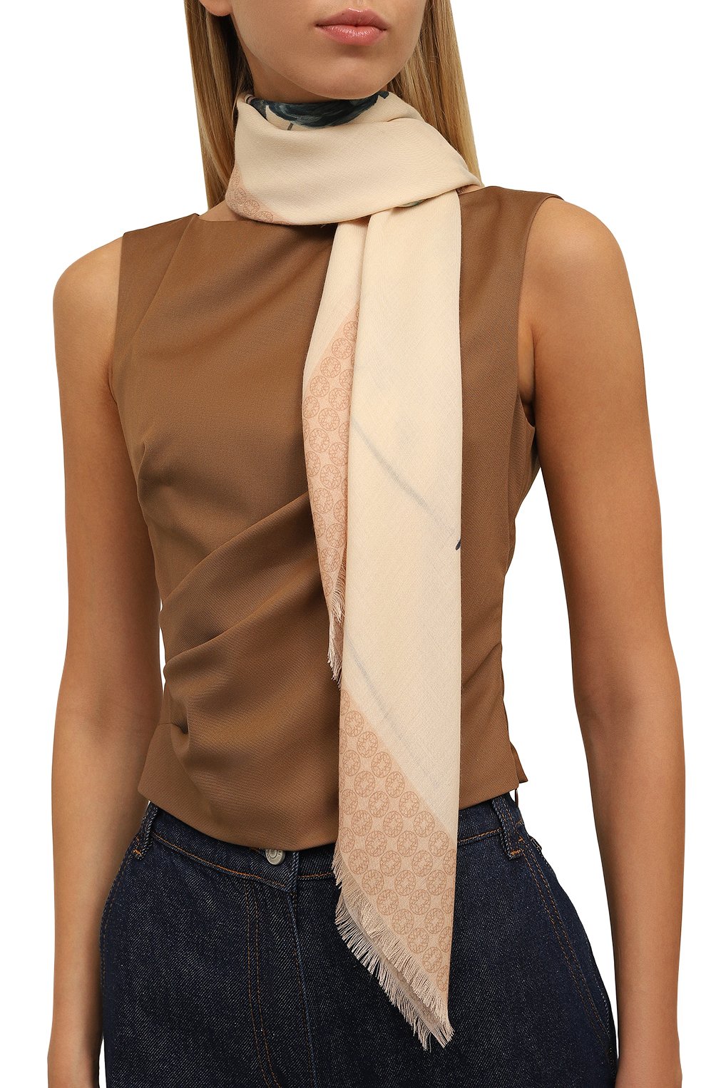 Шаль из шелка и шерсти ELIE SAAB, арт. SE1414SS459, фото 2