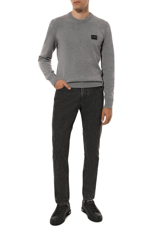 Джемпер из шерсти и кашемира Dolce & Gabbana GX039T/JFMHL Серый  GX039T/JFMHL Фото 2