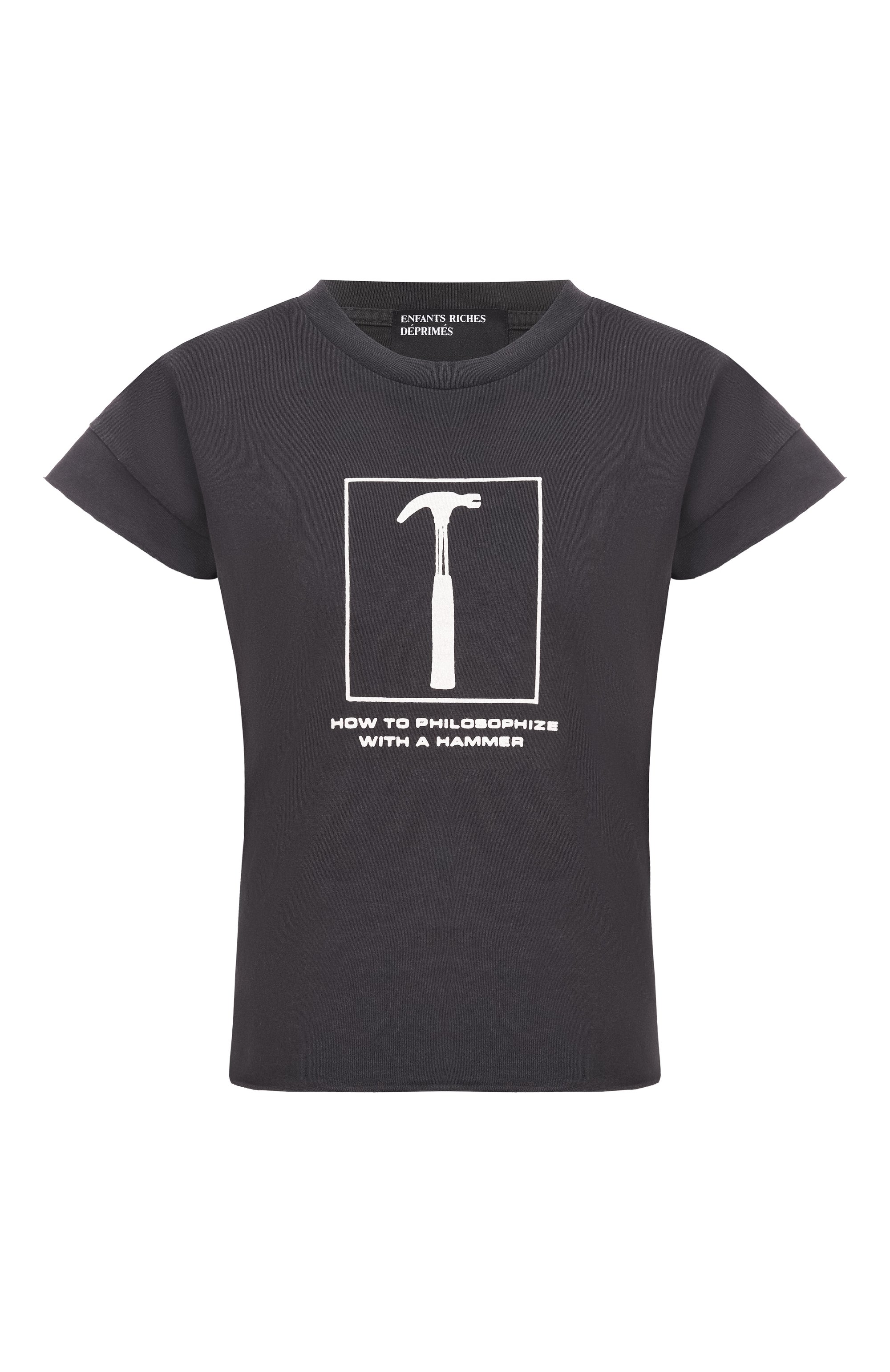 Хлопковая футболка ENFANTS RICHES DEPRIMES черного цвета по цене 88550 руб., арт. 120-564/C0TT0N, фото 1 Хлопковая футболка ENFANTS RICHES DEPRIMES, арт. 120-564/C0TT0N, фото 1
