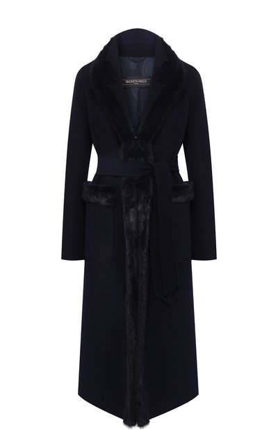 Женское шерстяное пальто с меховой отделкой SIMONETTA RAVIZZA, арт. MELISSA1/BL508
