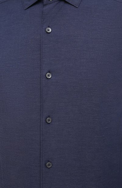 Хлопковая рубашка ZEGNA темно-синего цвета по цене 38500 руб., арт. UVX07/SAF2, фото 5 Хлопковая рубашка ZEGNA, арт. UVX07/SAF2, фото 5