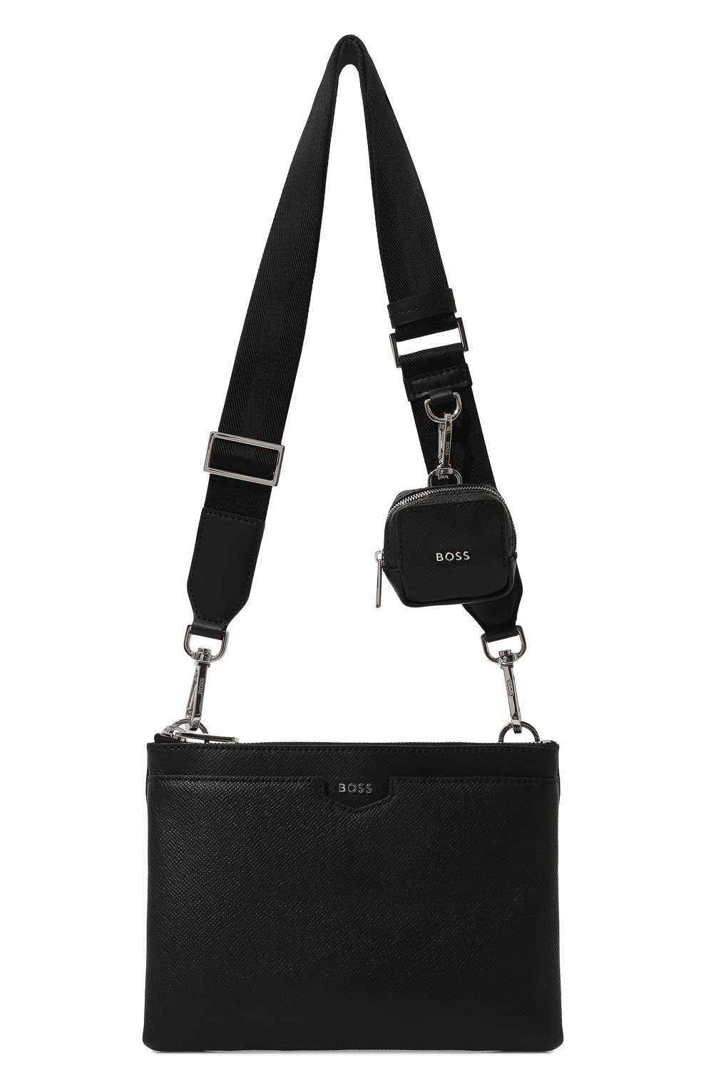 Кожаная сумка BOSS черного цвета по цене 39200 руб., арт. 50512102, фото 8 Кожаная сумка BOSS, арт. 50512102, фото 8