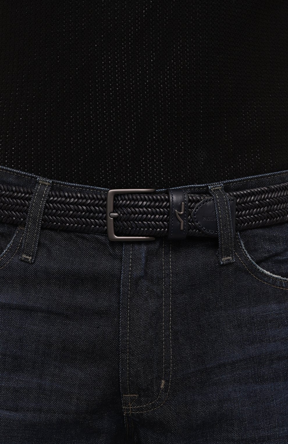 Кожаный ремень PAUL&SHARK темно-синего цвета по цене 19750 руб., арт. 14316004, фото 2 Кожаный ремень PAUL&SHARK, арт. 14316004, фото 2