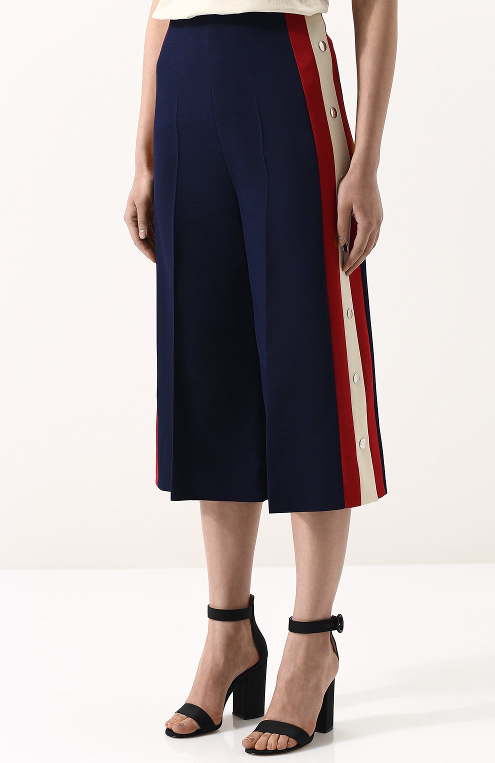 Укороченные брюки из смеси шелка и шерсти GUCCI, арт. 494476/ZHM18, фото 3