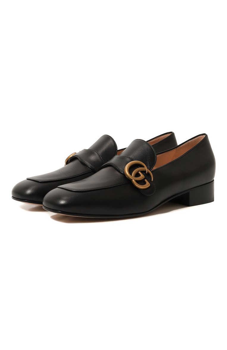 Женские кожаные лоферы marmont GUCCI черного цвета, арт. 602496 C9D00 | Фото 1 (Подошва: Плоская; Каблук высота: Низкий; Материал внутренний: Натуральная кожа; Материал утеплителя: Без утеплителя; Материал внешний: Натуральная кожа)