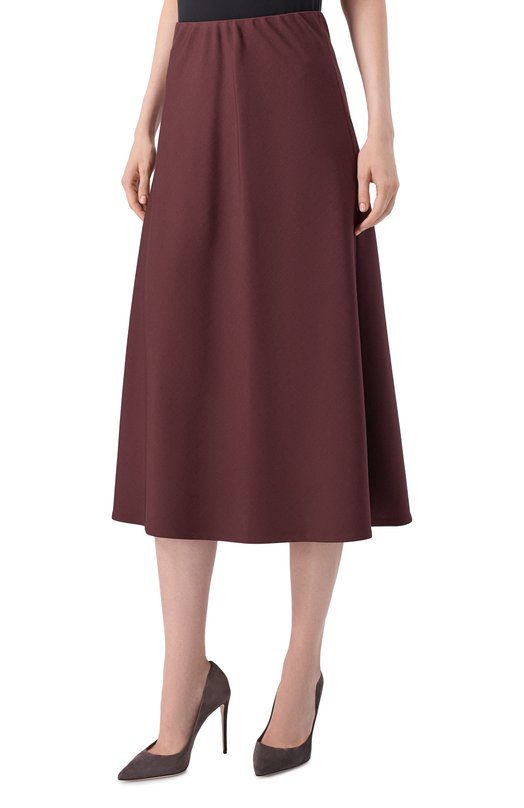 Юбка из шерсти и вискозы Brunello Cucinelli MB143G3634 Бордовый  MB143G3634 Фото 3