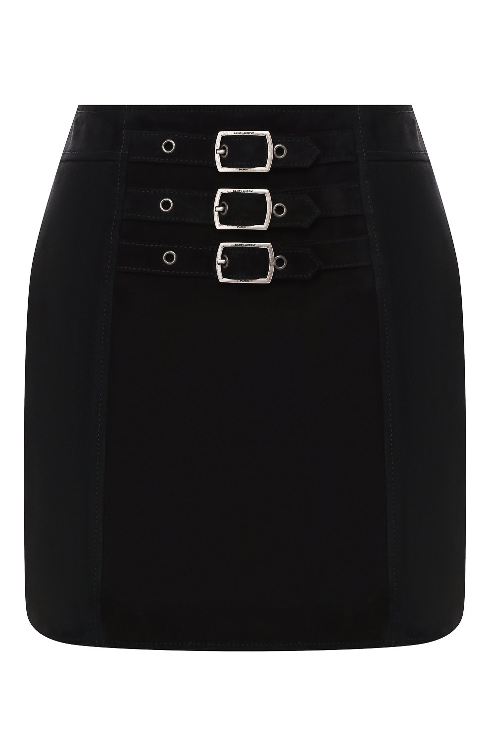 Кожаная юбка SAINT LAURENT черного цвета по цене 256000 руб., арт. 580791/YC2RK, фото 1 Кожаная юбка SAINT LAURENT, арт. 580791/YC2RK, фото 1