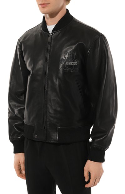 Кожаный бомбер ICEBERG черного цвета по цене 61700 руб., арт. Z021/6804, фото 3 Кожаный бомбер ICEBERG, арт. Z021/6804, фото 3