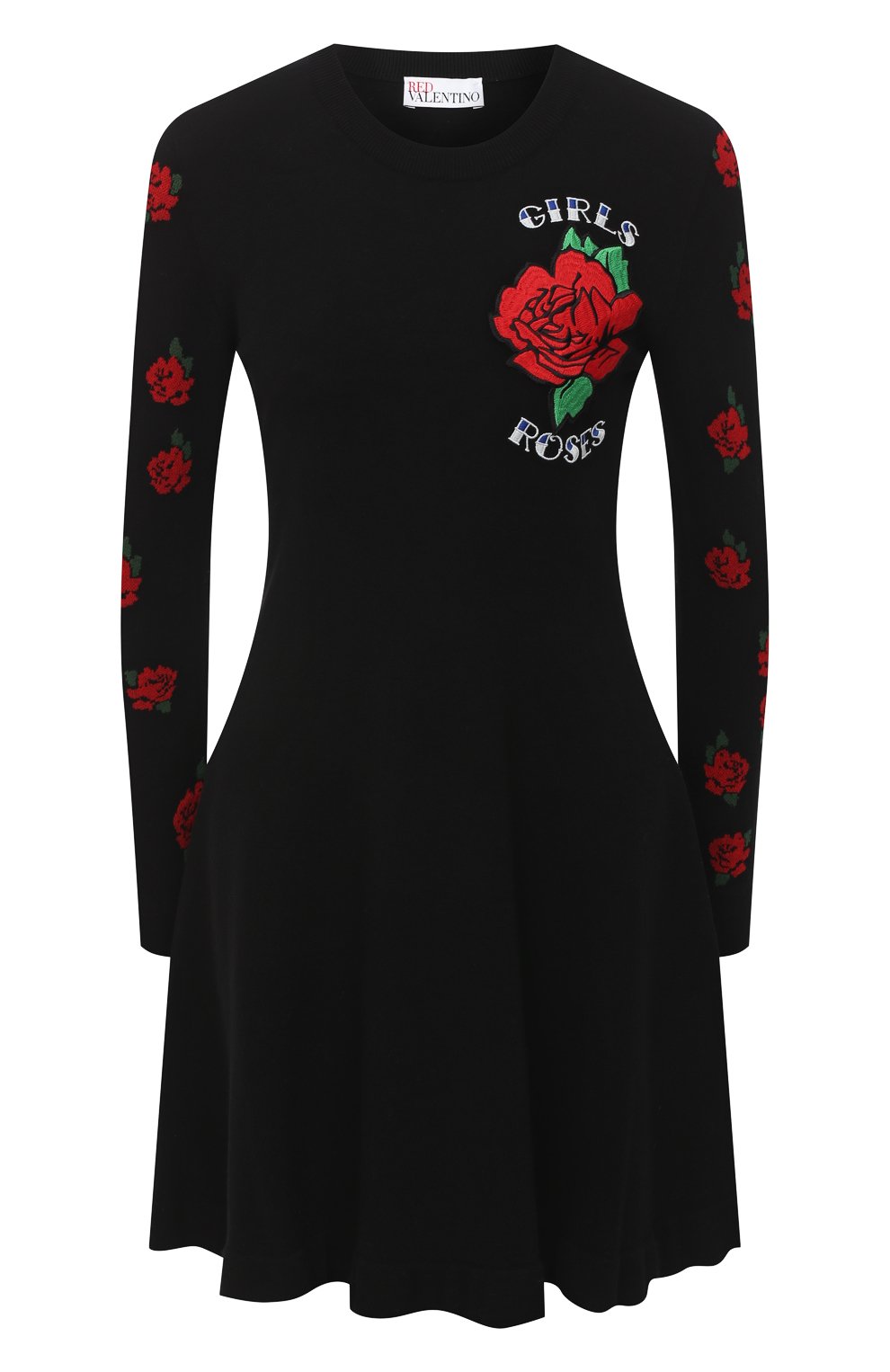Платье из вискозы REDVALENTINO черного цвета по цене 73000 руб., арт. UR0KD01N/5GJ, фото 1 Платье из вискозы REDVALENTINO, арт. UR0KD01N/5GJ, фото 1