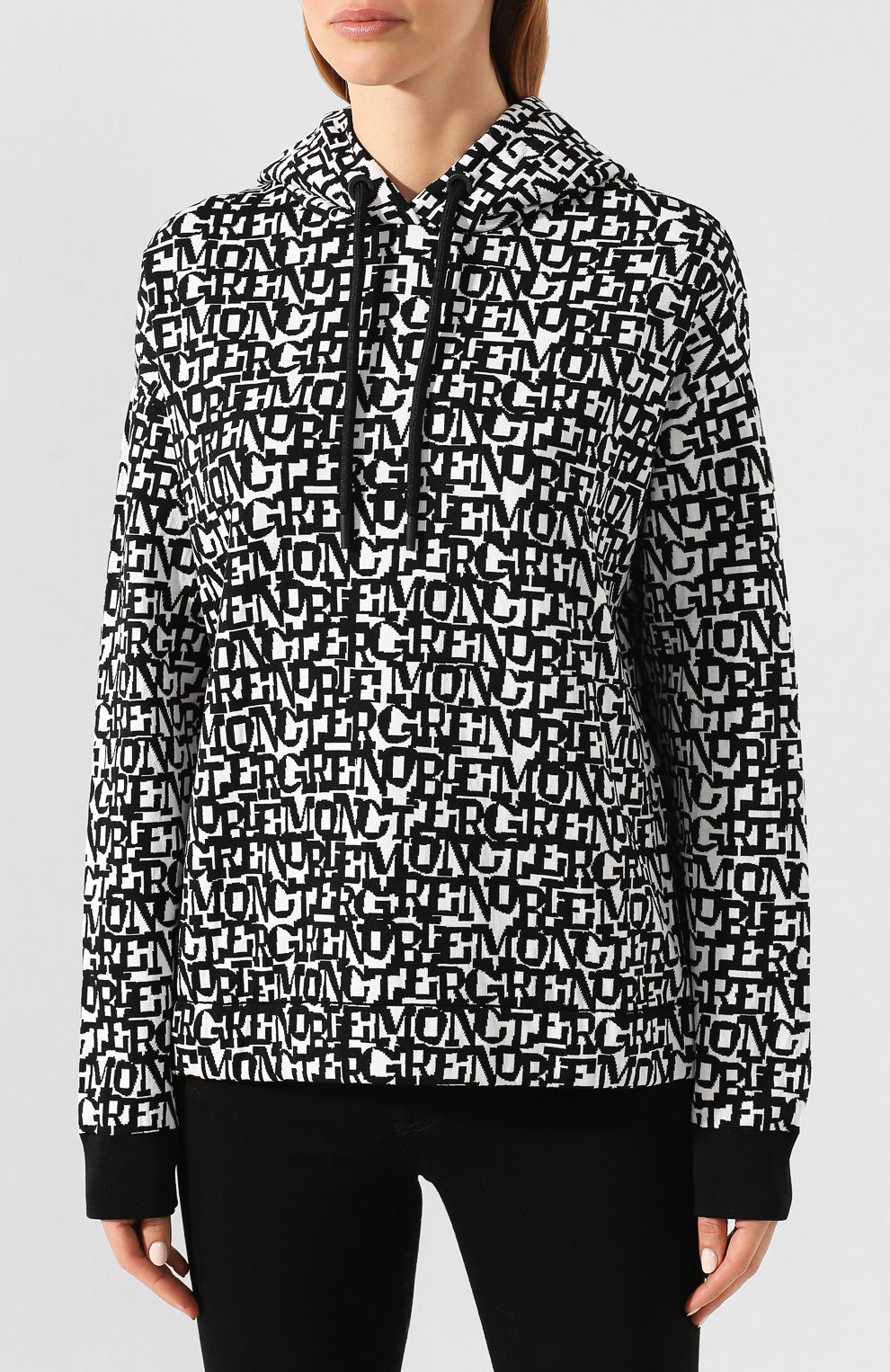 Худи MONCLER черно-белого цвета по цене 51500 руб., арт. E2-098-90548-00-C9009, фото 3 Худи MONCLER, арт. E2-098-90548-00-C9009, фото 3