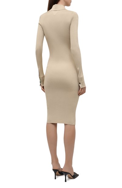 Шелковое платье BOTTEGA VENETA светло-бежевого цвета по цене 267500 руб., арт. 661534/V0ZM0, фото 4 Шелковое платье BOTTEGA VENETA, арт. 661534/V0ZM0, фото 4