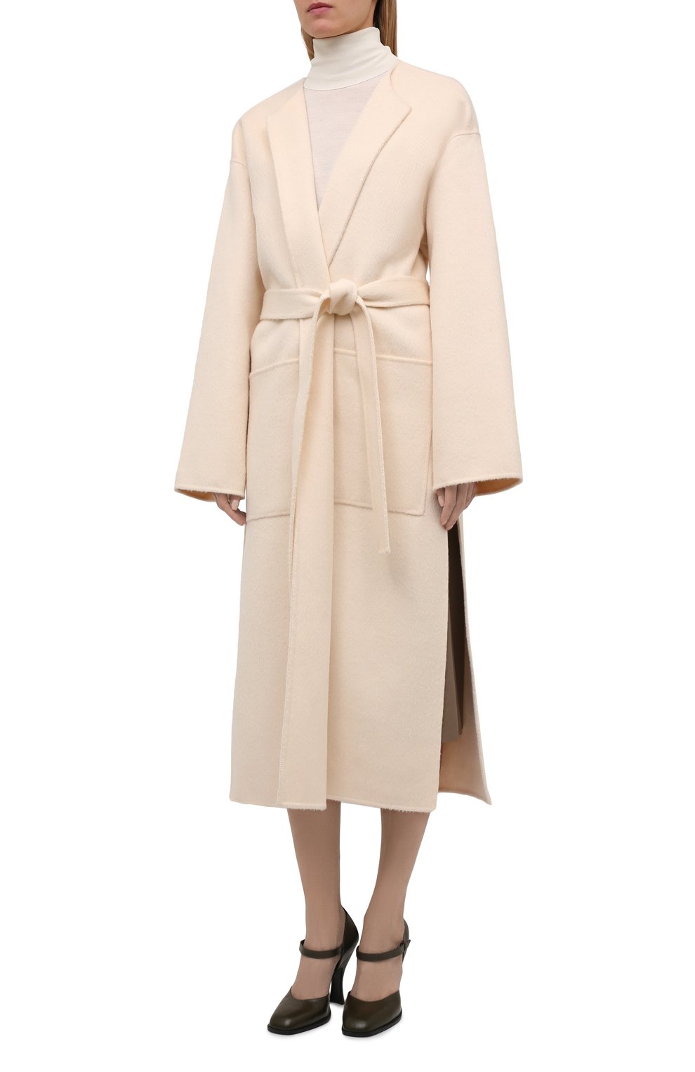 Кашемировое пальто ACNE STUDIOS кремового цвета по цене 120000 руб., арт. A90367, фото 3 Кашемировое пальто ACNE STUDIOS, арт. A90367, фото 3