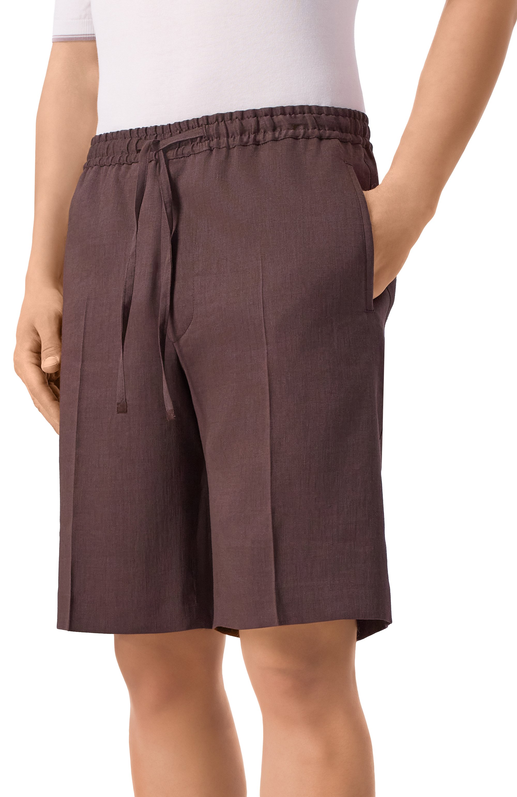 Шорты изо льна и шерсти CORNELIANI, арт. 274555/2718468, фото 3