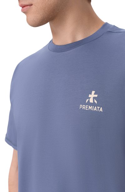 Хлопковая футболка PREMIATA синего цвета по цене 13350 руб., арт. PA1050, фото 5 Хлопковая футболка PREMIATA, арт. PA1050, фото 5
