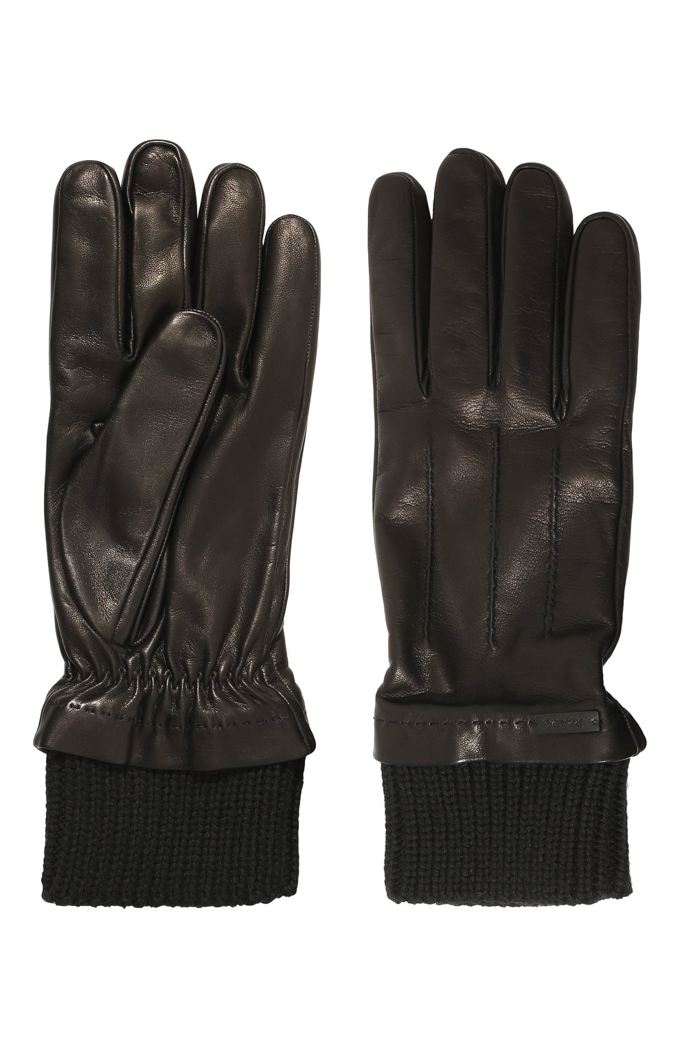 Кожаные перчатки PRADA черного цвета по цене 79000 руб., арт. 2GG007-038-F0002, фото 2 Кожаные перчатки PRADA, арт. 2GG007-038-F0002, фото 2