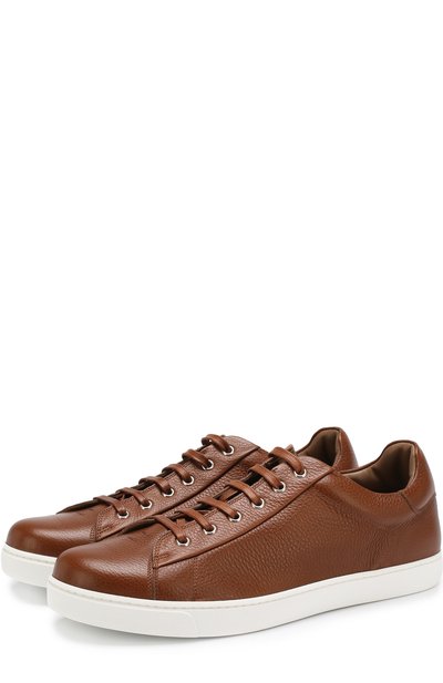 Кожаные кеды на шнуровке GIANVITO ROSSI, арт. S26340.M1WHT.B0XSELL, фото 1