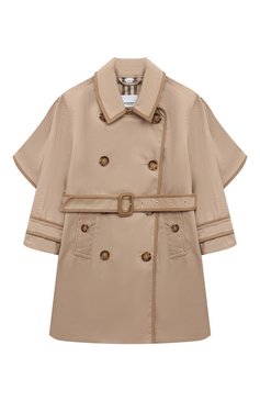 Детский хлопковый тренч BURBERRY бежевого цвета, арт. 8069445 | Фото 1 (Рукава: Длинные; Материал сплава: Проставлено; Материал внешний: Хлопок; Материал подклада: Синтетический материал; Драгоценные камни: Проставлено; Ростовка одежда: 4 года | 104 см, 6 лет | 116 см, 8 лет | 128 см, 10 - 11 лет | 140 - 146см, 12 лет | 152 см, 16 лет | 164 см, 3 года | 98 см)