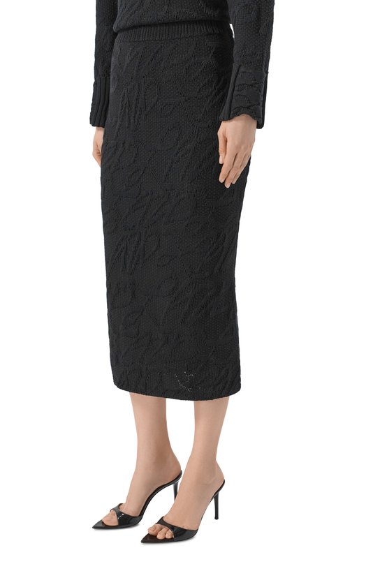 Юбка из хлопка и вискозы AND the brand S26-SK052-0704-900 Чёрный  S26-SK052-0704-900 Фото 3