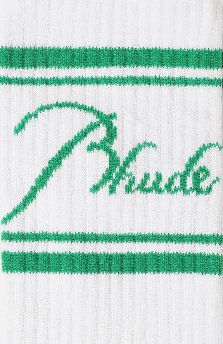 Мужские хлопковые носки RHUDE белого цвета, арт. RHPS24S006616433 | Фото 2 (Материал внешний: Хлопок; Нос: Не проставлено; Материал сплава: Проставлено; Кросс-КТ: бельё)