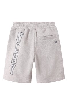 Детские хлопковые шорты GIVENCHY светло-серого цвета, арт. H30714 | Фото 2 (Материал подклада: Хлопок; Материал сплава: Проставлено; Нос: Не проставлено; Случай: Повседневный; Материал внешний: Хлопок; Ростовка одежда: 5 лет | 110 см, 7 лет | 122 см, 9 лет | 134 см, 13 - 15 лет | 158 см, 12 лет | 152 см)