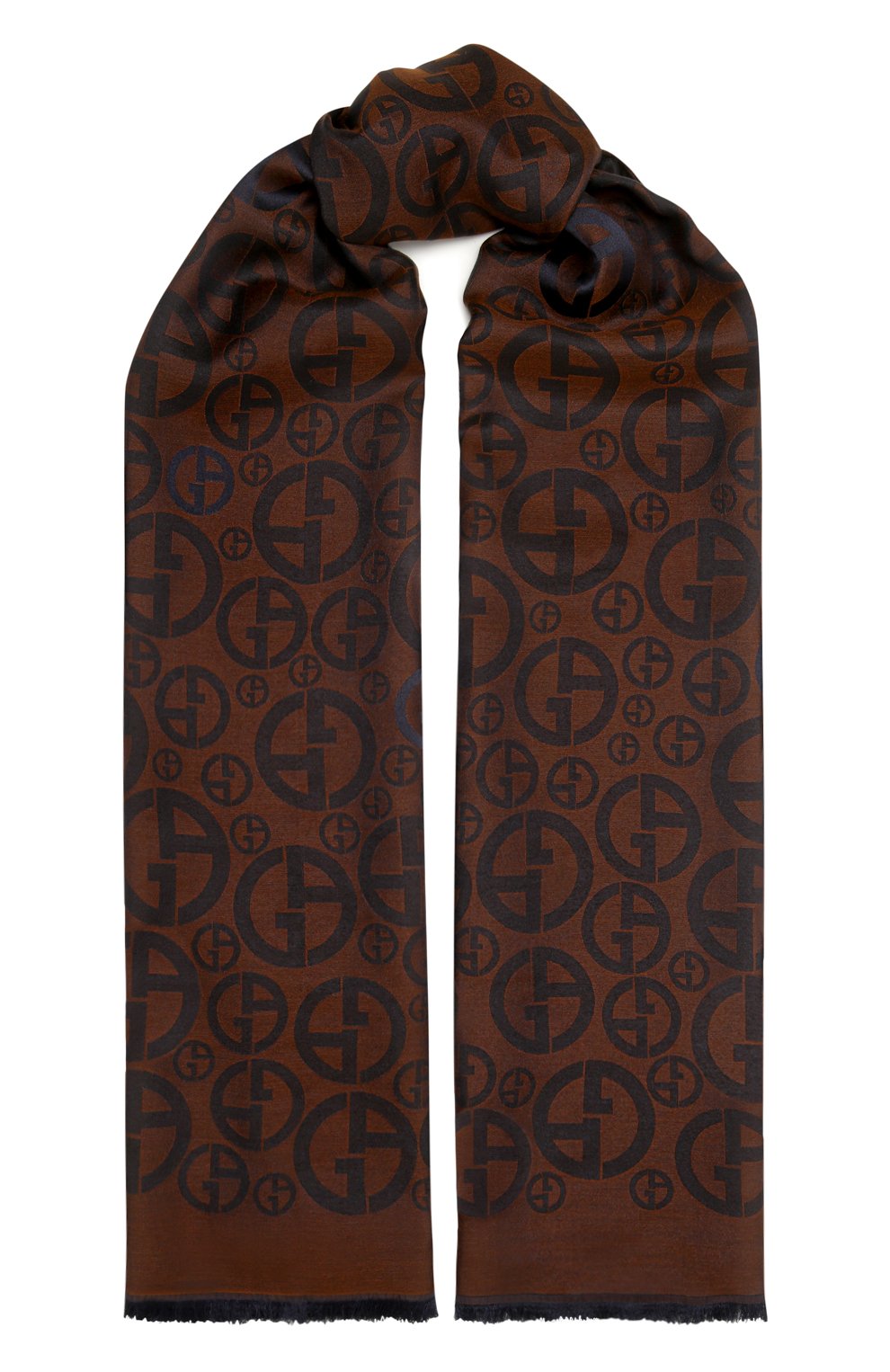 Шарф из вискозы и шелка GIORGIO ARMANI коричневого цвета по цене 42950 руб., арт. 745202/1A102, фото 1 Шарф из вискозы и шелка GIORGIO ARMANI, арт. 745202/1A102, фото 1