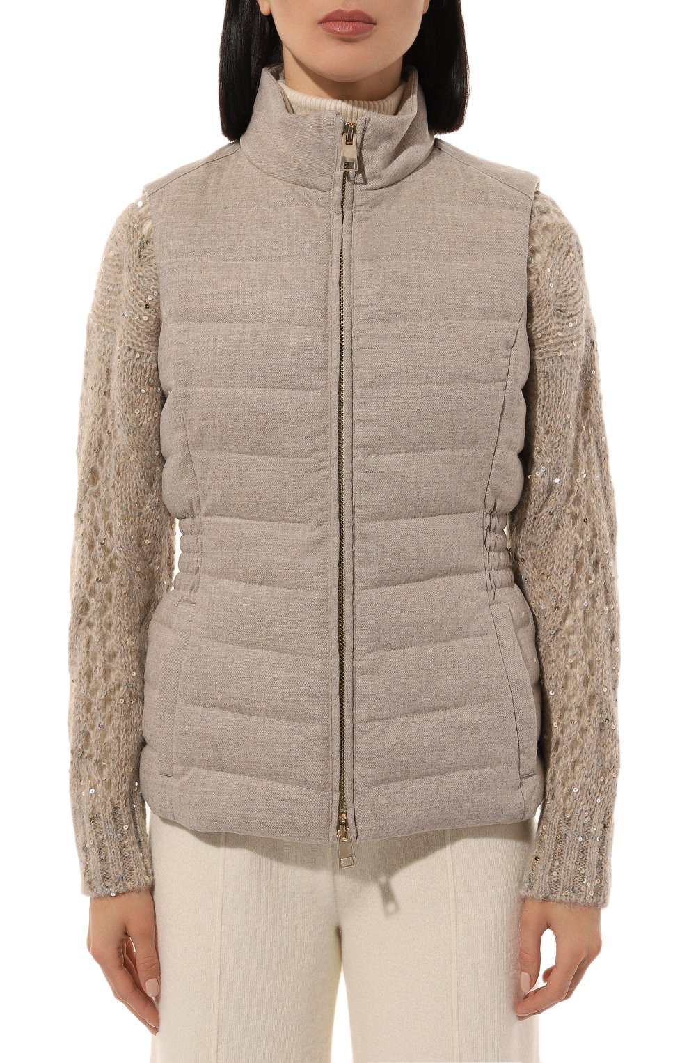 Утепленный жилет LORENA ANTONIAZZI светло-бежевого цвета по цене 95050 руб., арт. A2434PI07A/4439, фото 3 Утепленный жилет LORENA ANTONIAZZI, арт. A2434PI07A/4439, фото 3