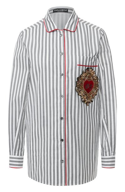 Женская рубашка из смеси хлопка и шелка DOLCE & GABBANA, арт. F5G56Z/FB5M5