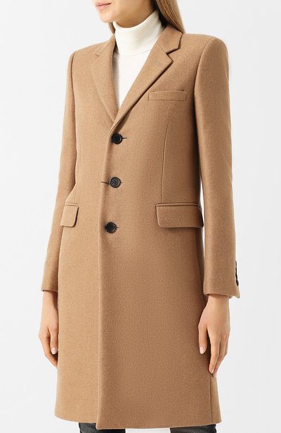 Однотонное шерстяное пальто прямого кроя SAINT LAURENT, арт. 517798/Y190T, фото 3